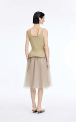 Tank Top / JNBY Sculpted Knit Cotton Tank