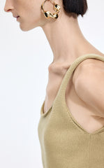 Tank Top / JNBY Sculpted Knit Cotton Tank