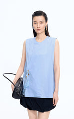 Top / JNBY Cotton Frog-Button Sleeveless Top