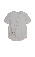 Top / JNBY Cotton Poplin Pleated Hem Short Sleeve Shirt