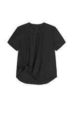 Top / JNBY Cotton Poplin Pleated Hem Short Sleeve Shirt