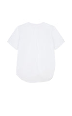 Top / JNBY Cotton Poplin Pleated Hem Short Sleeve Shirt