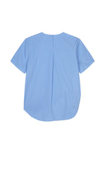 Top / JNBY Cotton Poplin Pleated Hem Short Sleeve Shirt