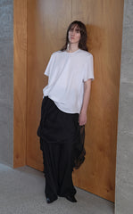 Top / JNBY Cotton Poplin Pleated Hem Short Sleeve Shirt