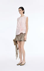 Top / JNBY Gathered Cotton Sleeveless Top