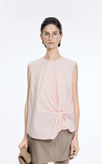 Top / JNBY Gathered Cotton Sleeveless Top