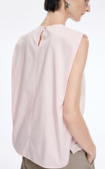 Top / JNBY Gathered Cotton Sleeveless Top