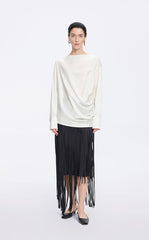 Top / JNBY Off-Shoulder Silk-Blend Deconstructed Top