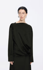 Top / JNBY Off-Shoulder Silk-Blend Deconstructed Top