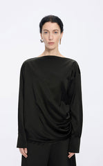 Top / JNBY Off-Shoulder Silk-Blend Deconstructed Top