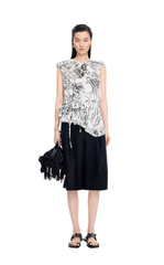 Top / JNBY Printed Cotton Sleeveless Structured Top