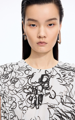 Top / JNBY Printed Cotton Sleeveless Structured Top