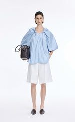 Top / JNBY Stretch Cotton Poplin V-Neck Shirt