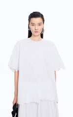 Top / JNBY Oversized Embroidered Cotton T-Shirt