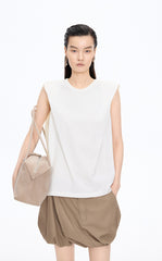 Top / JNBY Textured Polka Dot Cotton Sleeveless Top