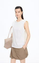 Top / JNBY Textured Polka Dot Cotton Sleeveless Top
