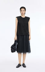 Top / JNBY Textured Polka Dot Cotton Sleeveless Top