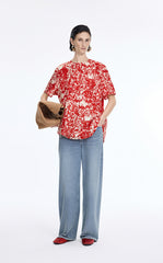 Trousers / JNBY Cool-Touch Wide Leg Knit Denim Pants
