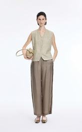 Vest / JNBY Textured Linen Blend Cropped Vest