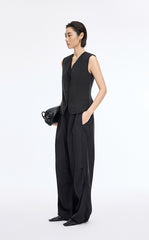 Vest / JNBY Textured Linen Blend Cropped Vest