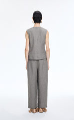 Vest / JNBY Textured Linen Blend Cropped Vest