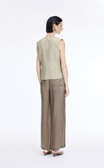 Vest / JNBY Textured Linen Blend Cropped Vest