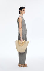 Vest / JNBY Textured Linen Blend Cropped Vest