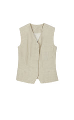Vest / JNBY Textured Linen Blend Cropped Vest