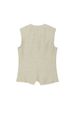 Vest / JNBY Textured Linen Blend Cropped Vest