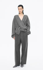 Sweater /(ESG)JNBY Loose Overlap Front Wool Pullover