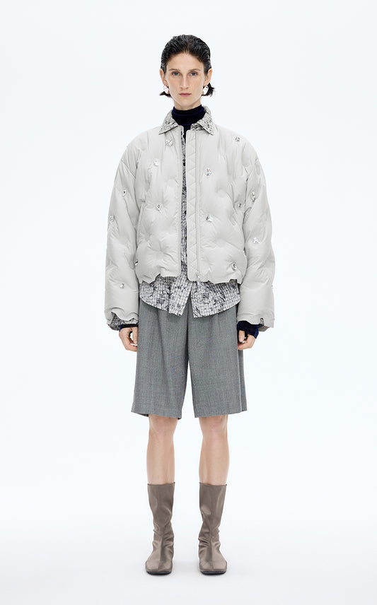 Down Coat / JNBY Oversized Beaded Cropped Down Coat