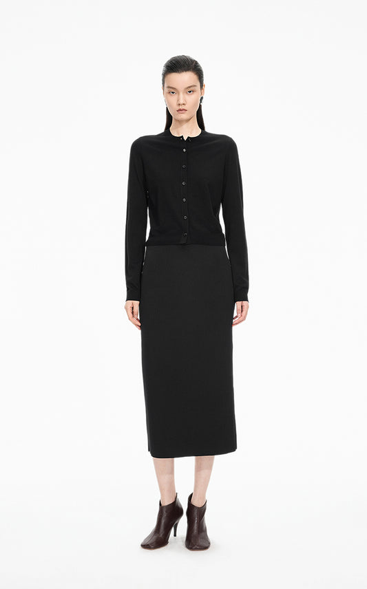 Sweater / JNBY Fitted Wool-Blend Knit Cardigan