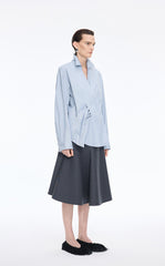 Shirt / JNBY Oversized Stripe-Layered Cotton Shirt