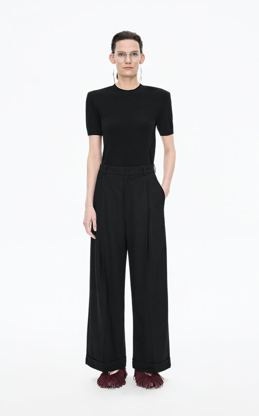 Sweater / JNBY Wool Stretch Short Sleeve Pullover