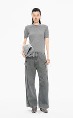 Sweater / JNBY Wool Stretch Short Sleeve Pullover