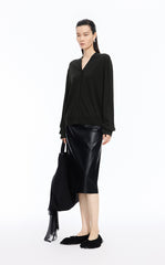 Sweater / JNBY Loose V-neck Silk-Cotton Cardigan