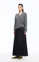 Sweater / JNBY Loose V-neck Silk-Cotton Cardigan