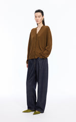 Sweater / JNBY Loose V-neck Silk-Cotton Cardigan