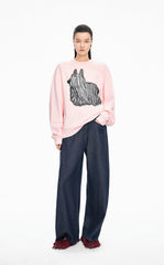 Sweatshirt / JNBY Loose Animal Print Cotton Sweatshirt