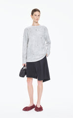 T-Shirt / JNBY Beaded Cotton Long Sleeve Tee