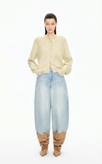 Sweater / JNBY Beaded Trim Cashmere-Wool Blend Cardigan