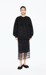 Sweatshirt / JNBY Oversized Flocked Floral Detail Pullover