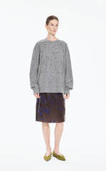 Sweatshirt / JNBY Oversized Flocked Floral Detail Pullover