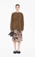 Sweatshirt / JNBY Oversized Flocked Floral Detail Pullover