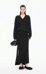 Skirt / JNBY H-Line Wool-Cashmere Long Skirt