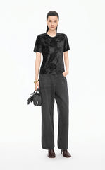 Pants / JNBY Tapered Washed Black Denim Trousers