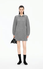 Dress / JNBY Wool-Cashmere Blend Polo Sweater Dress