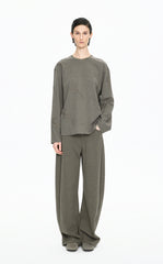 T-Shirt / JNBY Ripple Crystal Cotton Long-Sleeve Tee