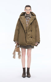 Down Coat / JNBY Oversized Cinched Hooded Down Coat