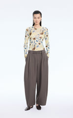 T-Shirt / JNBY Floral Print Fitted Long Sleeve Tee